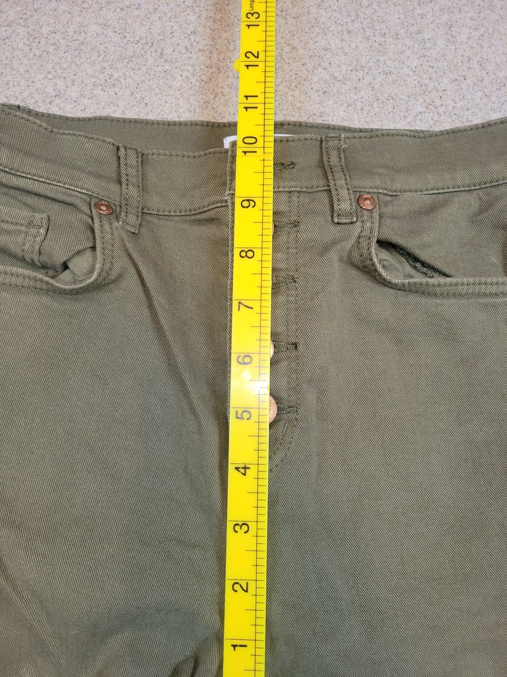 LOFT High-Rise Skinny Button Fly Green Denim Jeans Size 24 Cotton Stretch - Picture 5 of 12